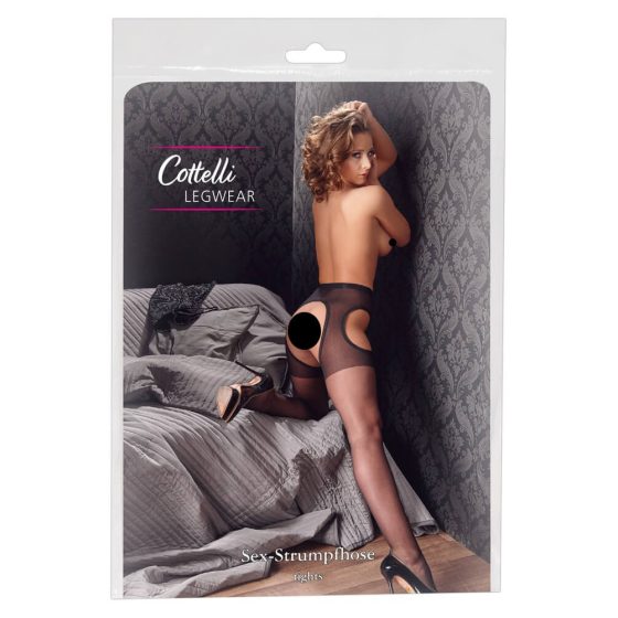 Cottelli - Calze sexy aperte (nera) - L/XL