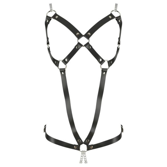 ZADO - body harness in pelle con catene - nero (S-L)