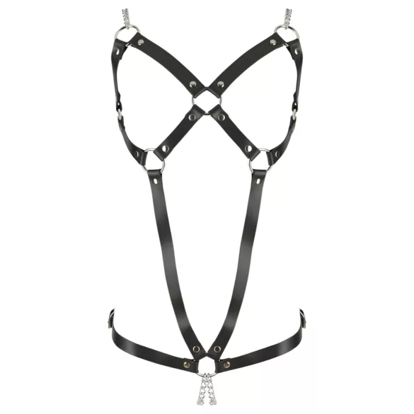 ZADO - body harness in pelle con catene - nero (S-L)