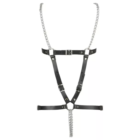 ZADO - body harness in pelle con catene - nero (S-L)