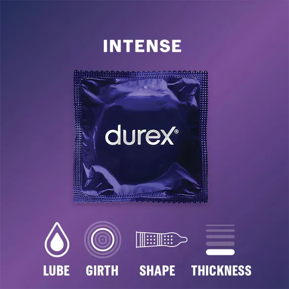 Durex Intense - preservativi rigati e puntinati (10 pz)