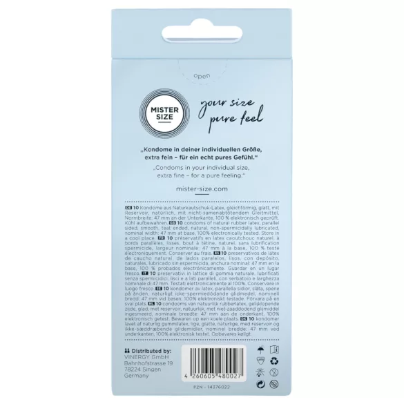 Mister Size - preservativo sottile - 47mm - confezione da 10
