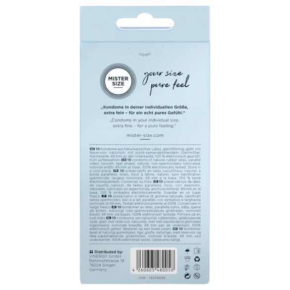 Mister Size - preservativo ultrasottile - 49mm - confezione da 10