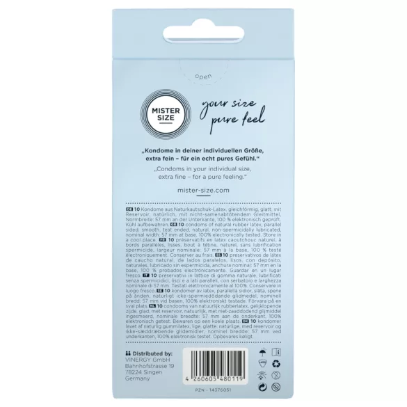 Mister Size - preservativo sottile - 57mm - confezione 10 pezzi