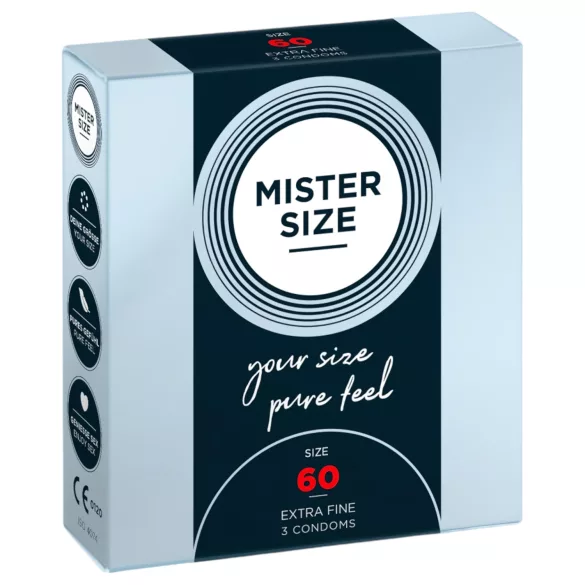 Mister Size - preservativo ultrasottile - 60mm - confezione da 3
