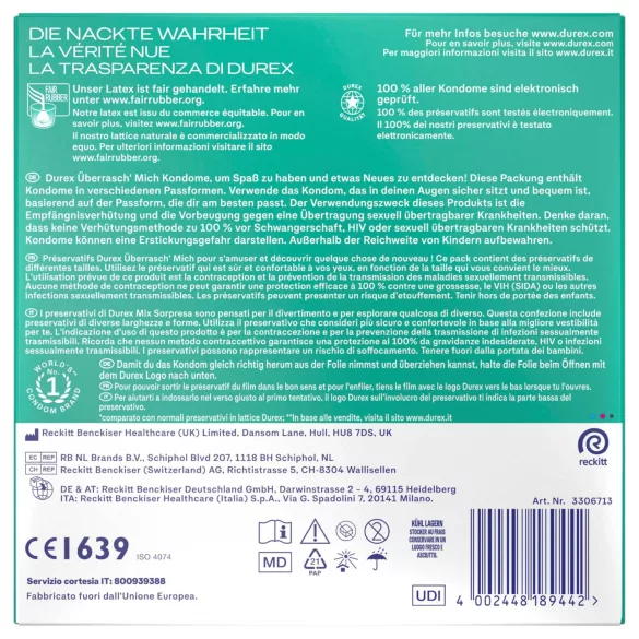 Durex Surprise Me - preservativi assortiti - confezione da 30 pezzi