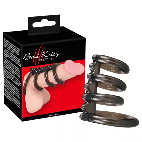 Bad Kitty - anello fallico quadruplo con punte stimolanti