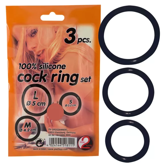 You2Toys - Anello fallico triplo - silicone nero