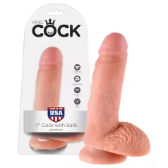   King Cock - dildo realistico con testicoli - 18 cm - colore naturale