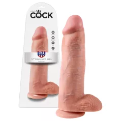   King Cock - dildo realistico con testicoli - grande 30 cm - colore naturale