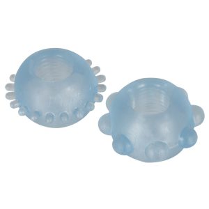Set di 2 Anelli Penieni Flessibili in Silicone Trasparente Blu