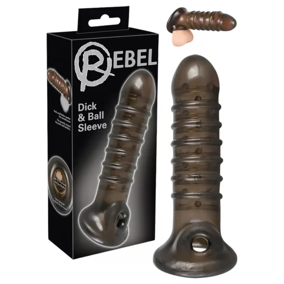 Rebel - guaina fallica stimolante con rilievi - grigio