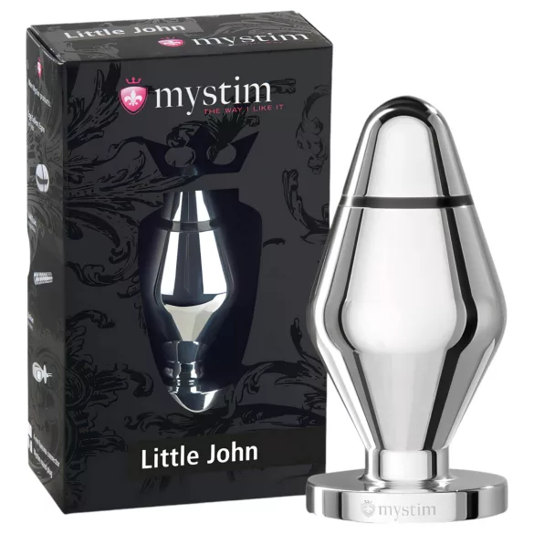 mystim Little John - plug anale elettrostimolatore piccolo - argento