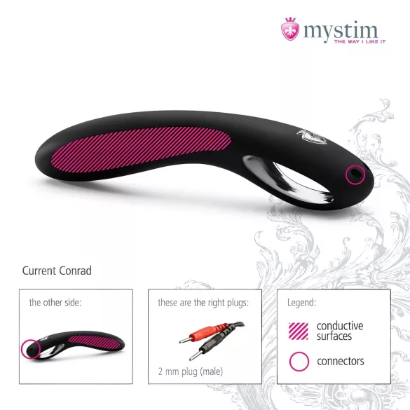 mystim Current Conrad - dildo elettrostimolatore - silicone