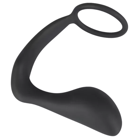 Black Velvets - plug anale con anello pene - silicone nero