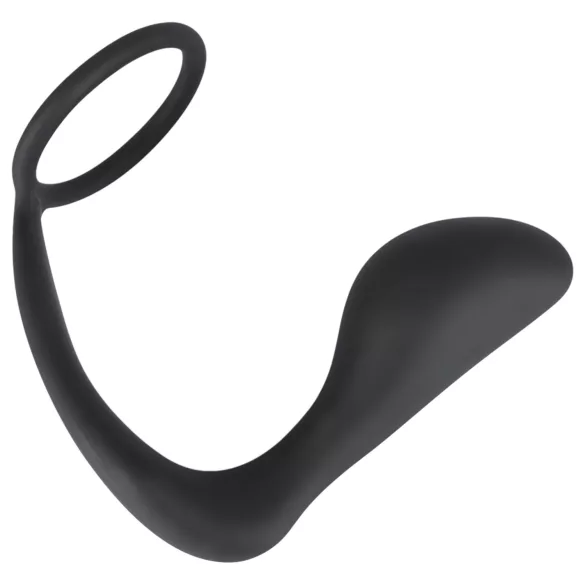 Black Velvets - plug anale con anello pene - silicone nero