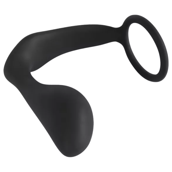 Black Velvets - plug anale con anello pene - silicone nero