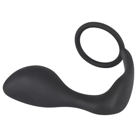 Black Velvets - plug anale con anello pene - silicone nero