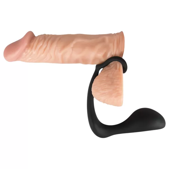 Black Velvets - plug anale con anello pene - silicone nero