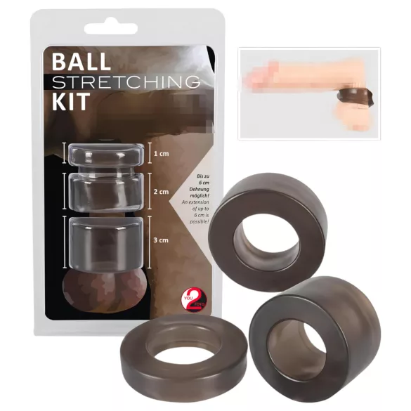You2Toys - anello pene e testicoli con estensore - silicone grigio