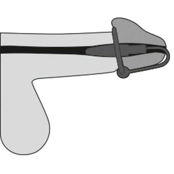 Plug per pene con anello glandulare in silicone e dilatatore uretrale (viola-argento)