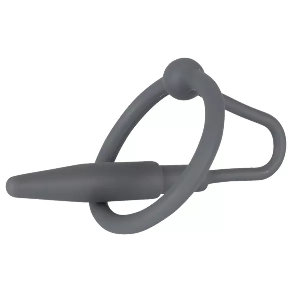 Penisplug - anello pene in silicone con dilatatore conico - grigio