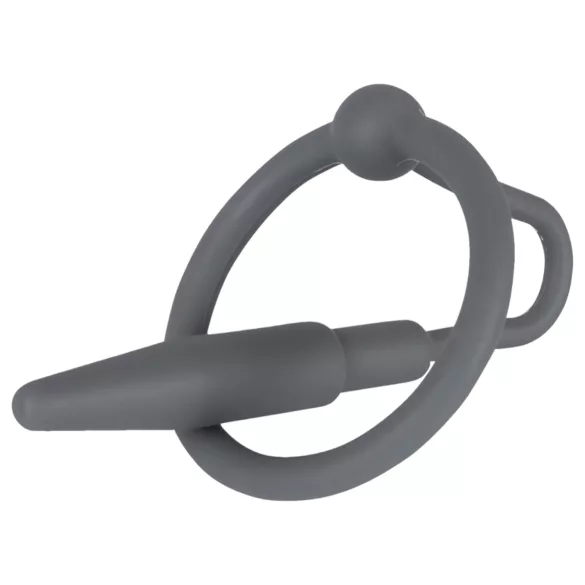Penisplug - anello pene in silicone con dilatatore conico - grigio