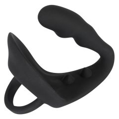   Black Velvet - dildo anale ondulato con anello per pene e testicoli (nero)