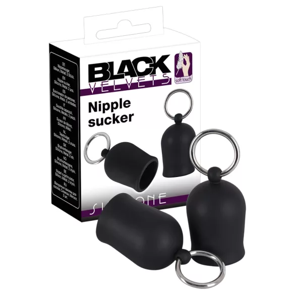 Black Velvets - succhiatore per capezzoli con anello in metallo (nero)