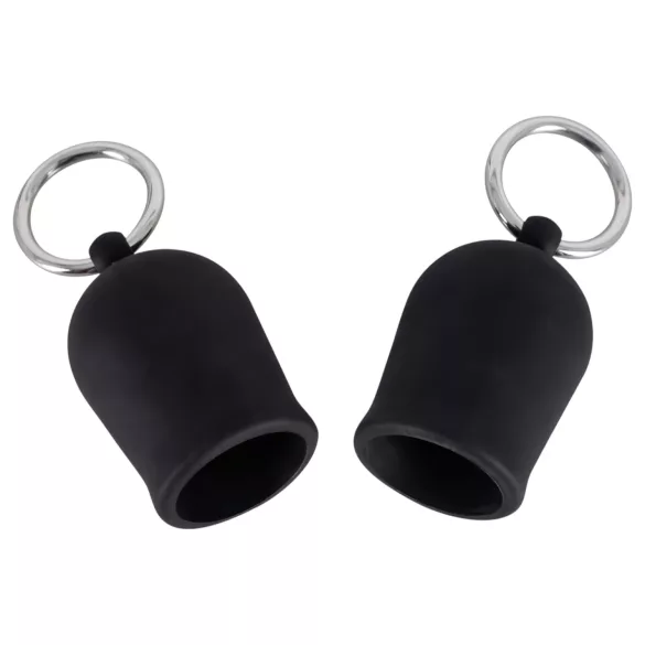 Black Velvets - succhiatore per capezzoli con anello in metallo (nero)