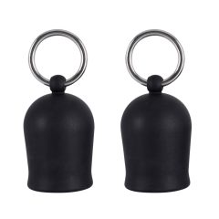   Campane di suzione per capezzoli in silicone Black Velvet" con anelli metallici (nero)"