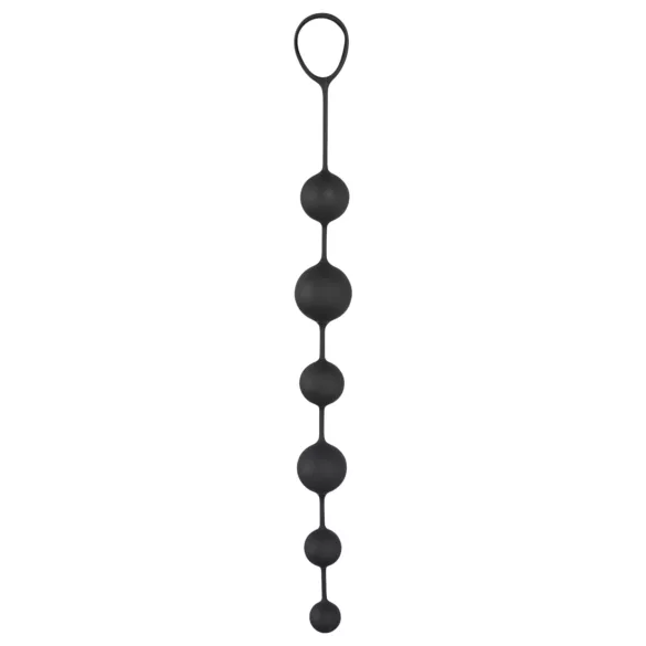 Black Velvets - dildo anale con 6 perle - silicone nero