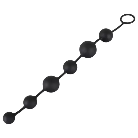Black Velvets - dildo anale con 6 perle - silicone nero