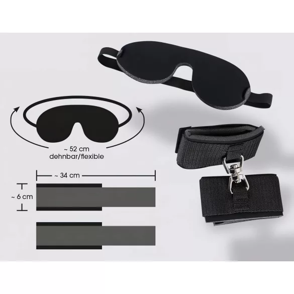 Bad Kitty - set manette e mascherina occhi - nero