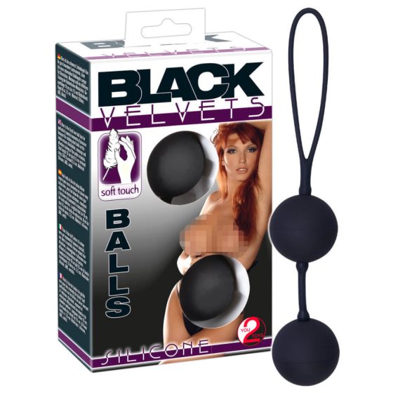 Duo di palline di piacere Black Velvet in silicone