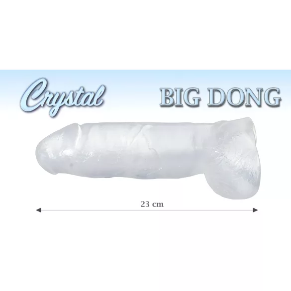 Dildo gigante cristallino trasparente