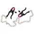 Bad Kitty - pinze per capezzoli con catena - viola e nero