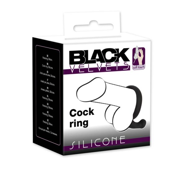 Anello fallico Black Velvet" con stimolatore perineale (nero)"