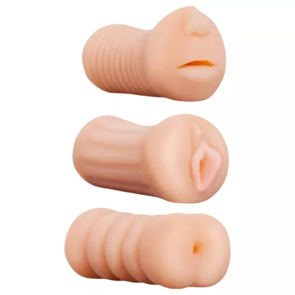 XXX To GO - set di masturbatori - vagina bocca ano - confezione 3 pezzi