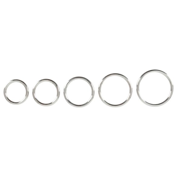 Bad Kitty - set anelli fallici in metallo (5 pezzi)