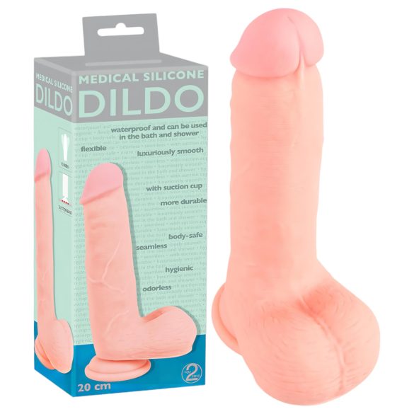Medico - Dildo in silicone medico dritto (20cm) - naturale