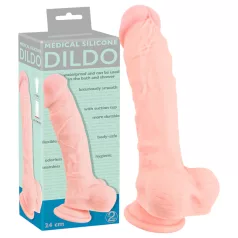   Medical - dildo realistico in silicone medico 24cm - color carne