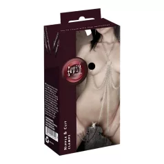 Catena erotica con clip per capezzoli per donna