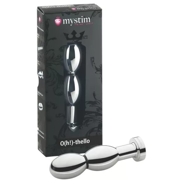 mystim O(h!)-thello - plug anale elettrostimolatore a sfera - argento