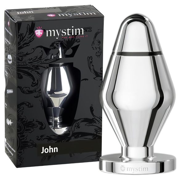 Mystim Little John - Plug anale elettrico - argento (grande)