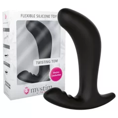   mystim Twisting Tom - dildo anale elettrostimolatore - silicone nero