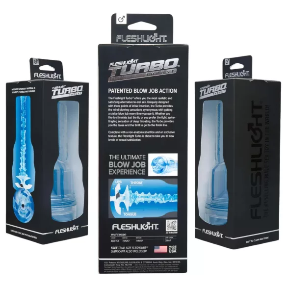 Fleshlight Turbo Thrust - masturbatore succhiante - silicone blu