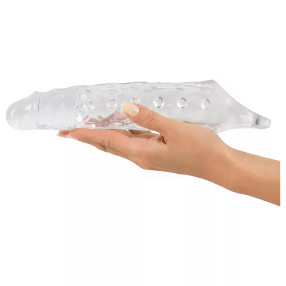 Crystal Skin - estensore pene con rilievi - trasparente
