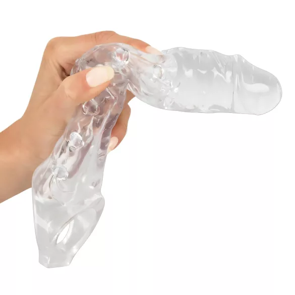 Crystal Skin - estensore pene con rilievi - trasparente