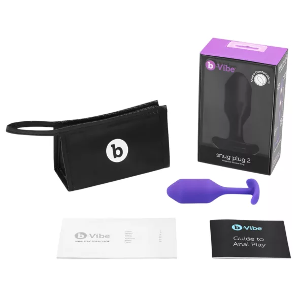 b-Vibe Snug Plug 2 - plug anale a doppia sfera (114 g, viola)